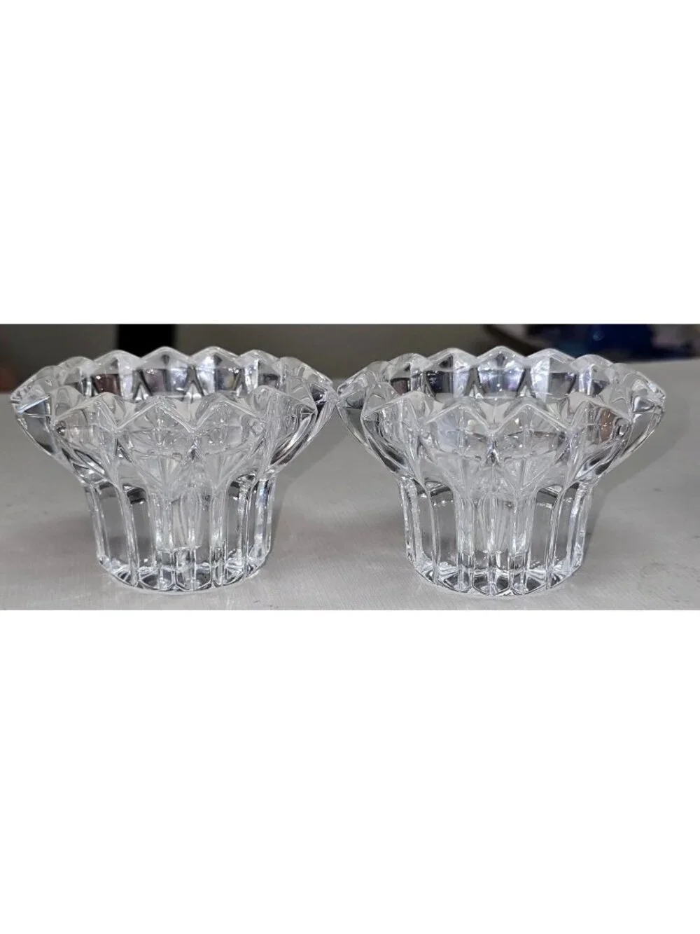 Clear Crystal Cut Glass Bowls With Elegant Geometric Design For Home Decor Or Se